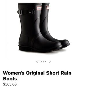 (brand new in box) Hunter original short rain boots- black US6